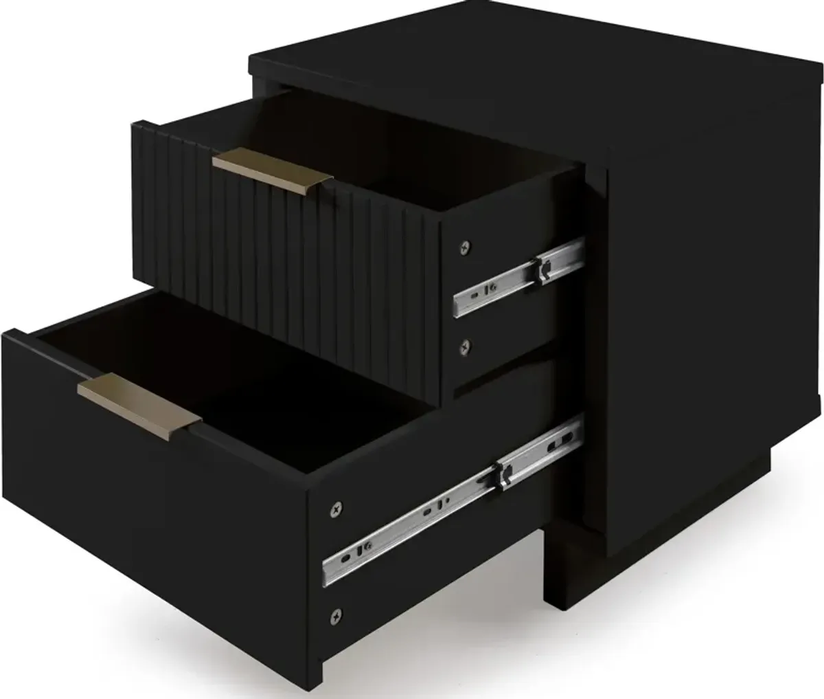 Kenya 2 Drawer Nightstand - Black