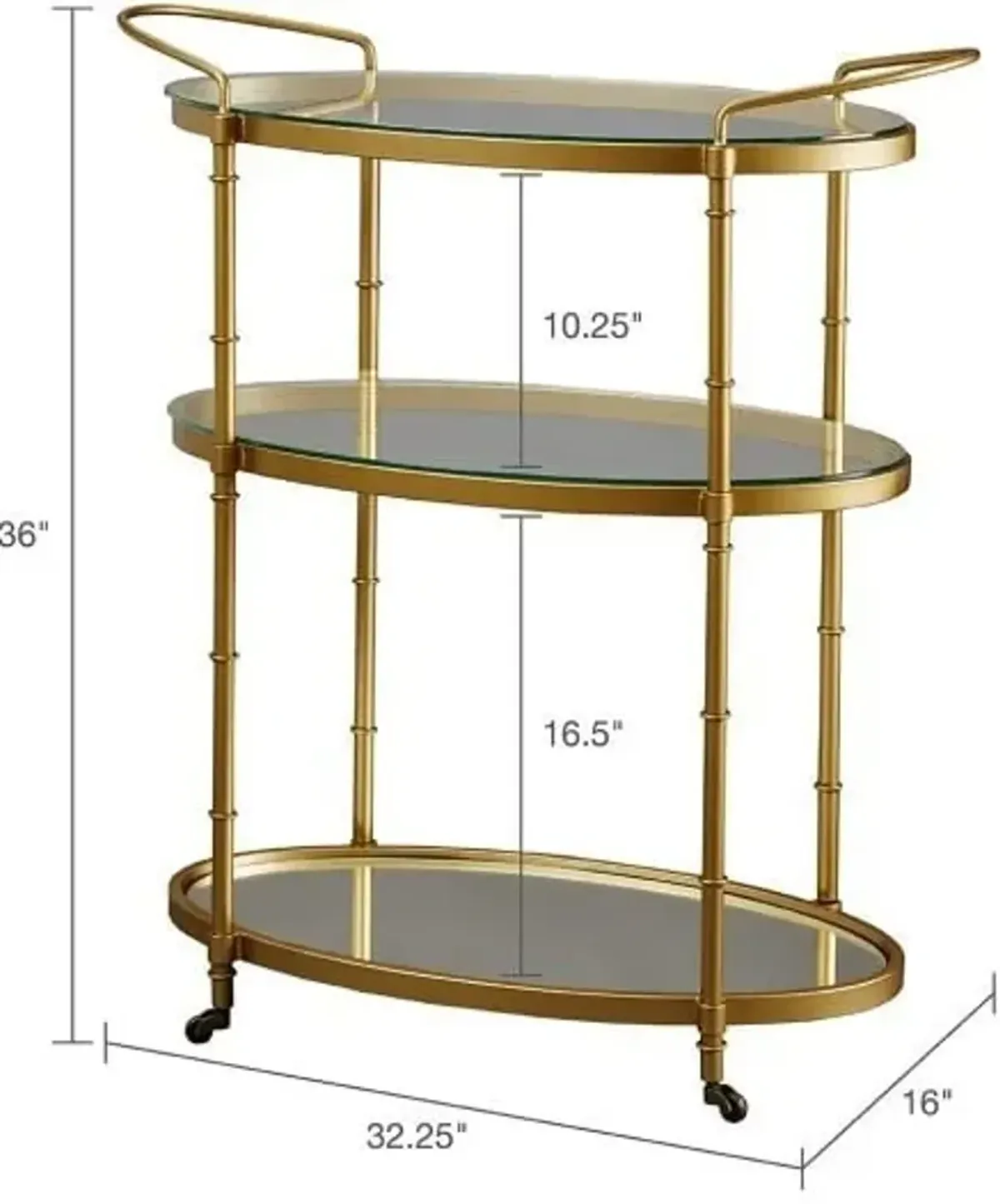 Gleneden Bar Cart - Gold