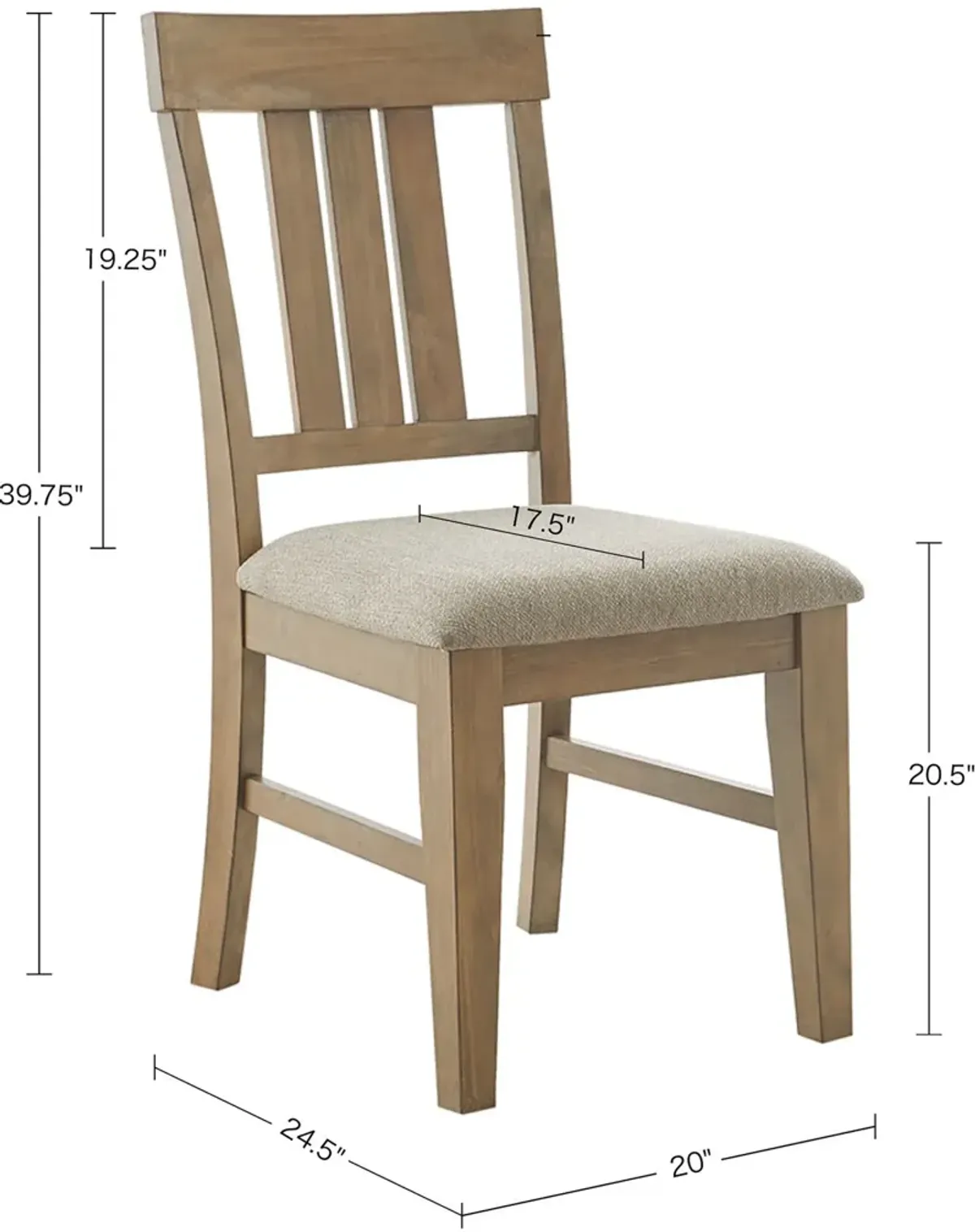 Rosario Set of 2 Dining Chairs - Gray