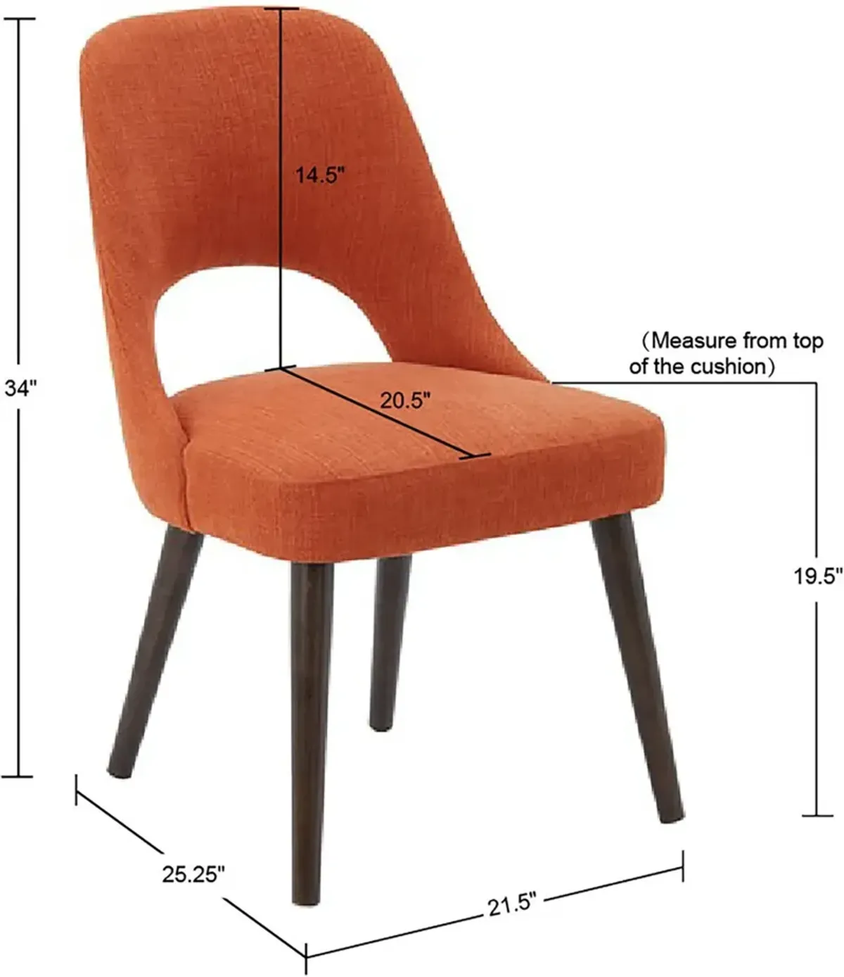 Lenore Set of 2 Dining Chairs - Orange