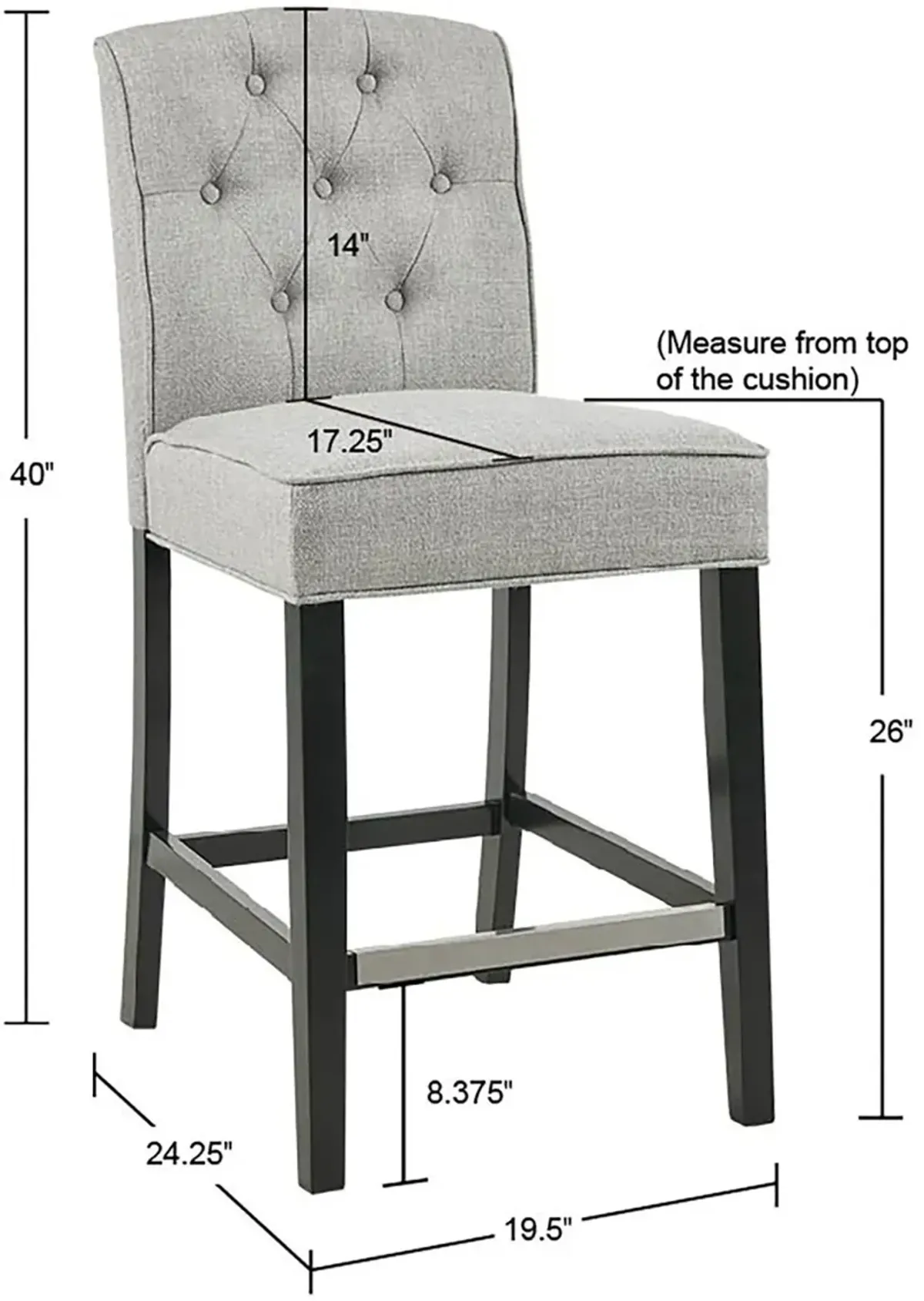 Rossler Counter-Height Stool - Gray