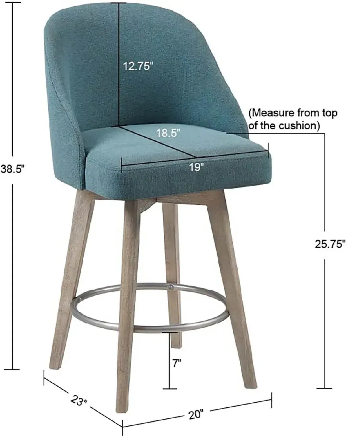 Denton Swivel Counter-Height Stool - Blue