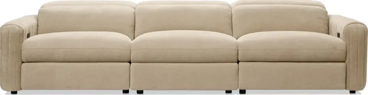 Soho Dual-Power Reclining 3-Piece Sofa - Sand