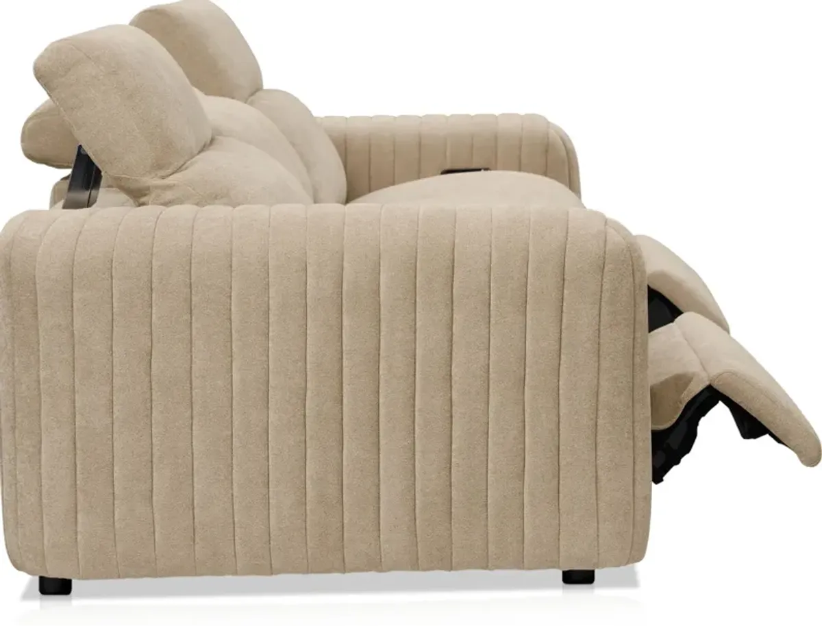 Soho Dual-Power Reclining 3-Piece Sofa - Sand