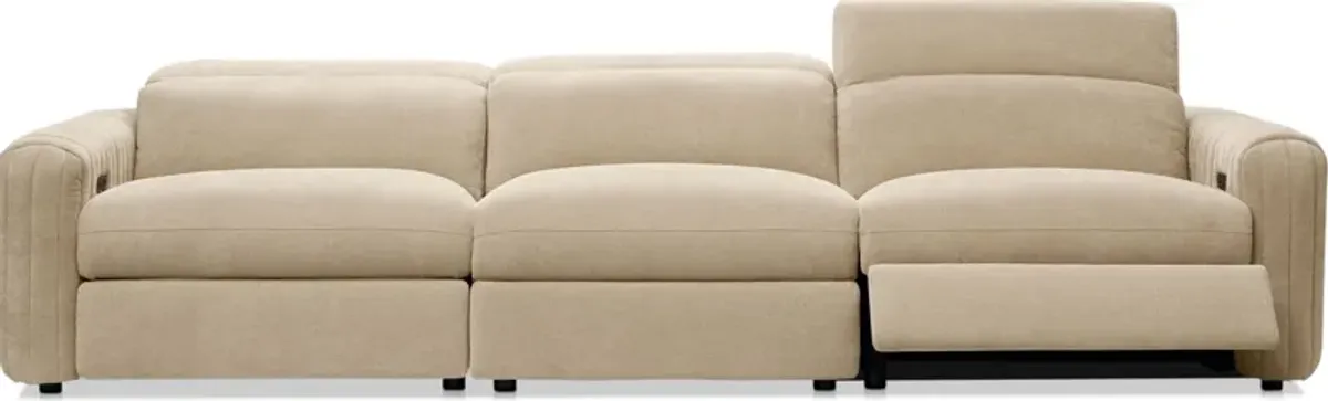 Soho Dual-Power Reclining 3-Piece Sofa - Sand