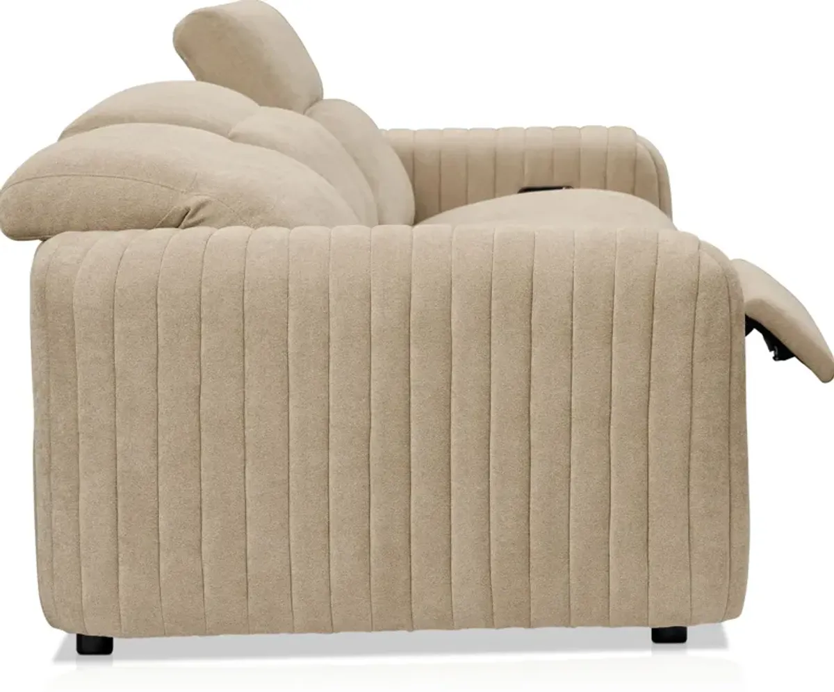 Soho Dual-Power Reclining 3-Piece Sofa - Sand