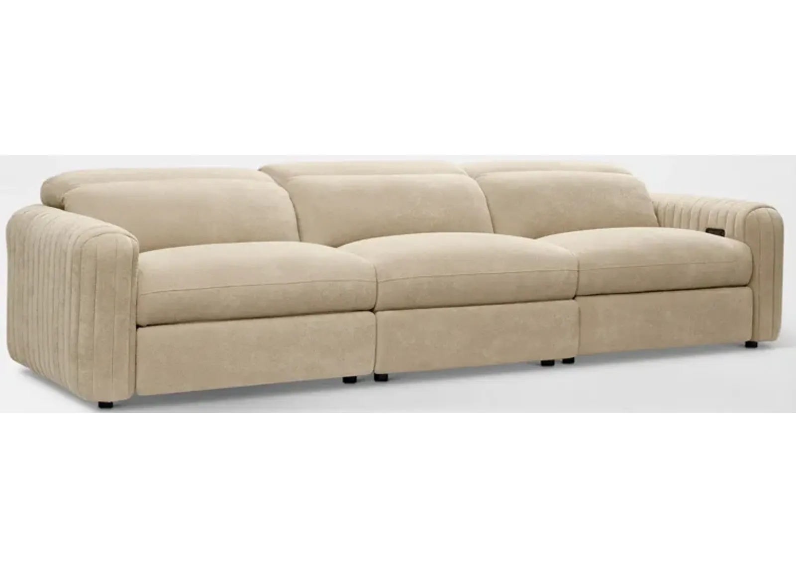 Soho Dual-Power Reclining 3-Piece Sofa - Sand