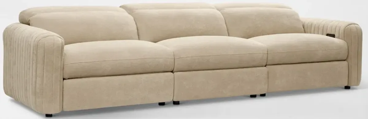 Soho Dual-Power Reclining 3-Piece Sofa - Sand