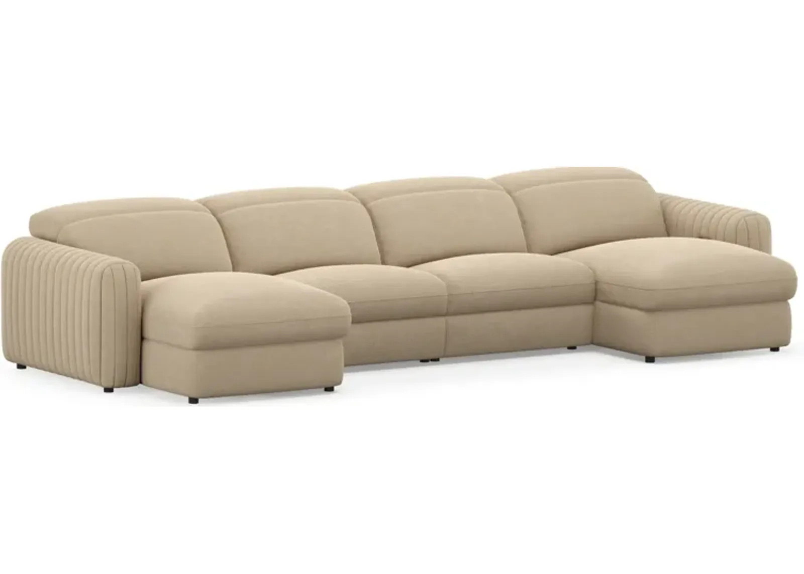 Soho Dual-Power 4-Piece Sectional with Dual Adjustable Base Chaises - Sand