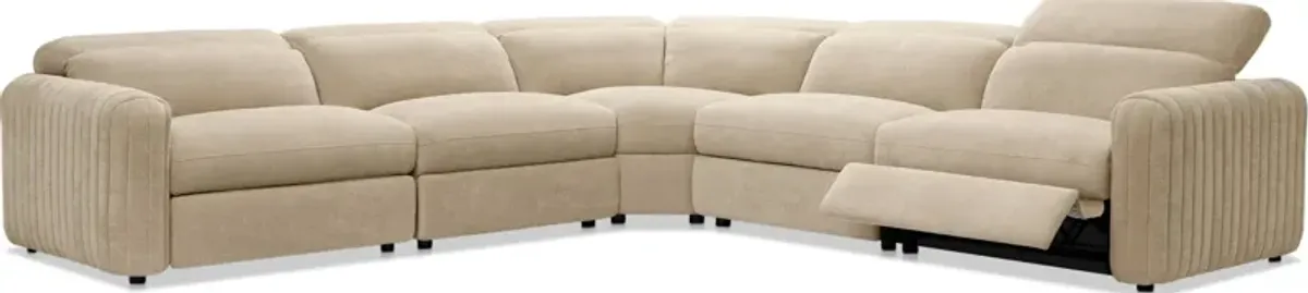 Soho Dual-Power Reclining 5-Piece Sectional - Sand