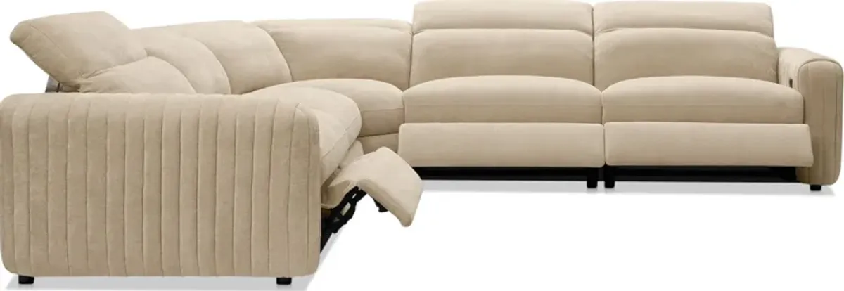 Soho Dual-Power Reclining 5-Piece Sectional - Sand