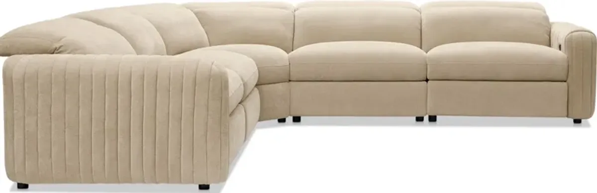 Soho Dual-Power Reclining 5-Piece Sectional - Sand