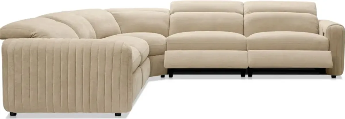 Soho Dual-Power Reclining 5-Piece Sectional - Sand