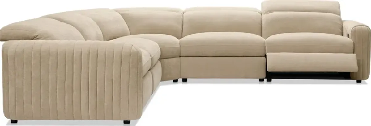 Soho Dual-Power Reclining 5-Piece Sectional - Sand