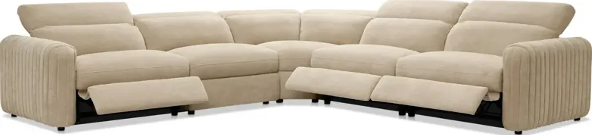 Soho Dual-Power Reclining 5-Piece Sectional - Sand