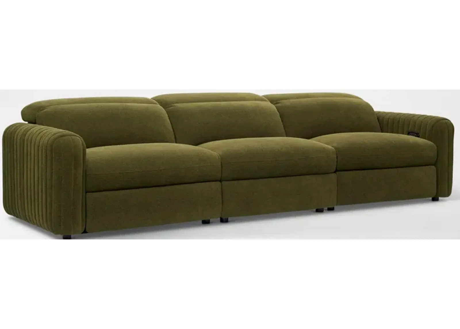 Soho Dual-Power Reclining 3-Piece Sofa - Peat