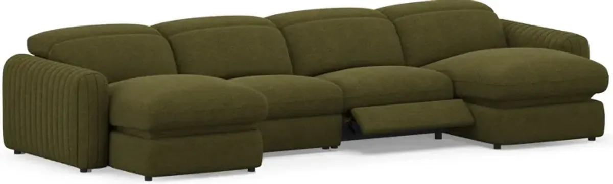 Soho Dual-Power Reclining 4-Piece Sectional with Dual Adjustable Base Chaises - Peat