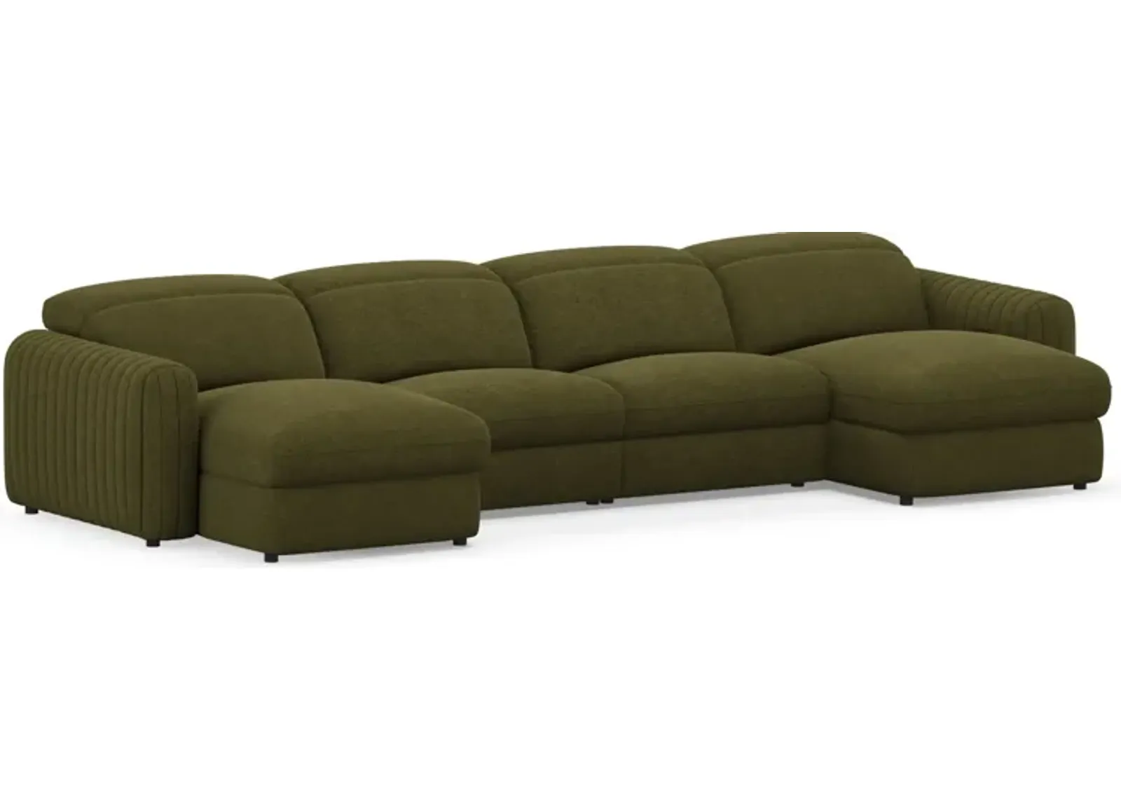 Soho Dual-Power Reclining 4-Piece Sectional with Dual Adjustable Base Chaises - Peat