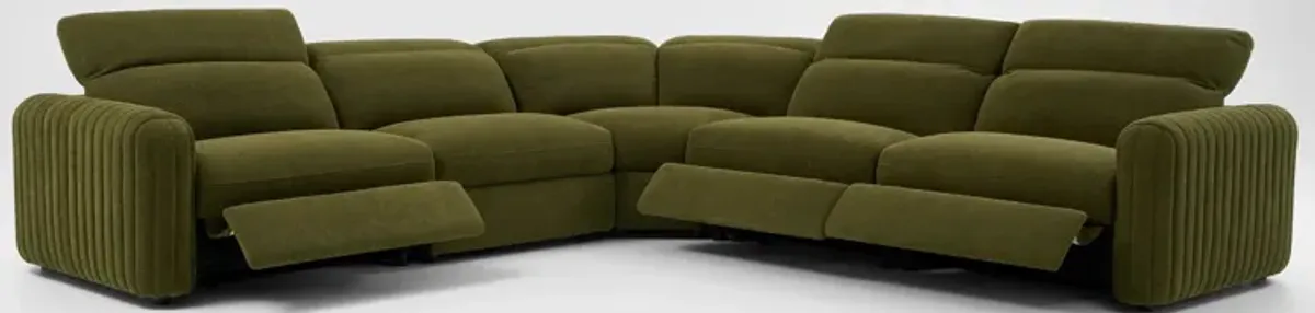 Soho Dual-Power Reclining 5-Piece Sectional - Peat