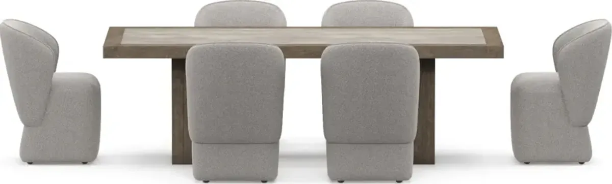 Tucson Dining Table and 6 Yates Dining Chairs