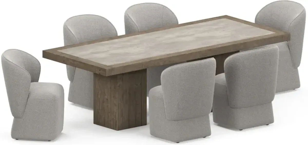 Tucson Dining Table and 6 Yates Dining Chairs