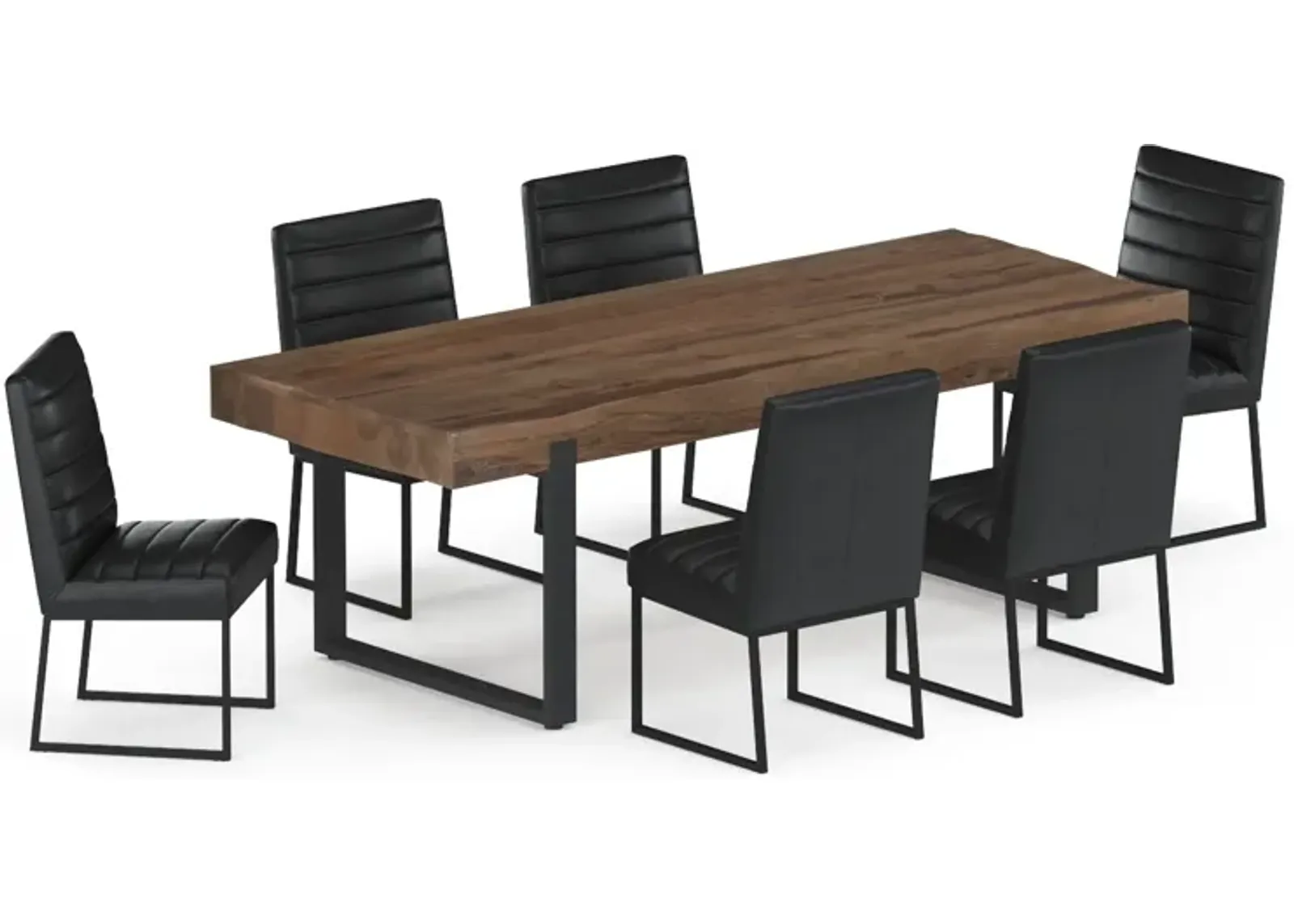 Frisco Dining Table and 6 Irvine Dining Chairs - Black