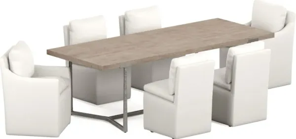 Heritage Dining Table with 4 Ballard Side Chairs and 2 Armchairs