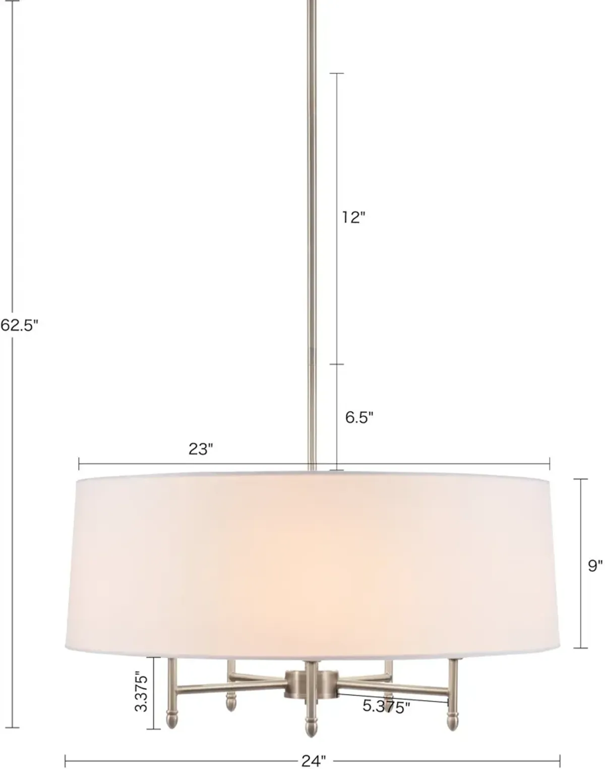 Alturas Chandelier - White/Silver