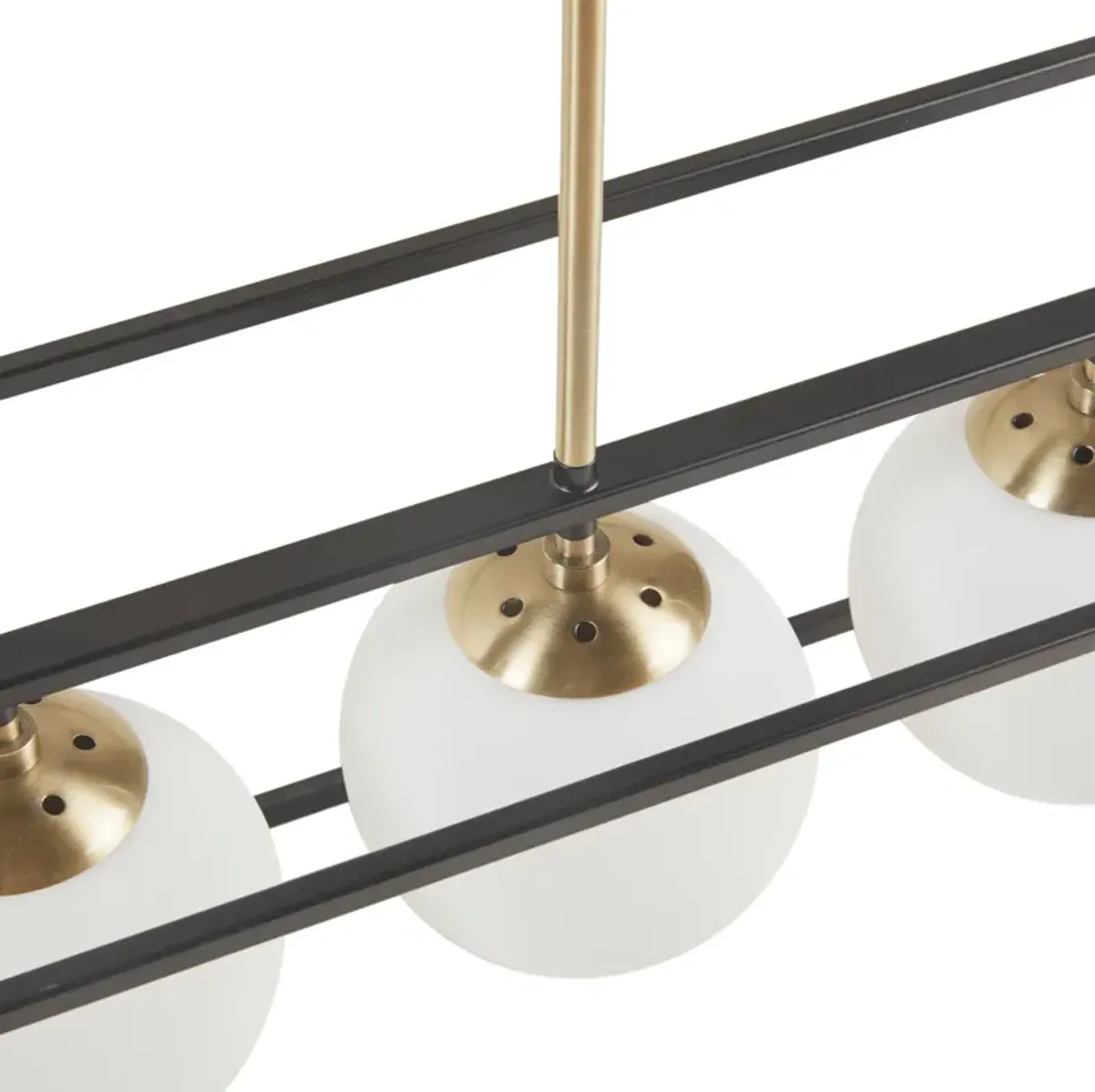 Ibiza Frosted Globe Chandelier - Black/Brass