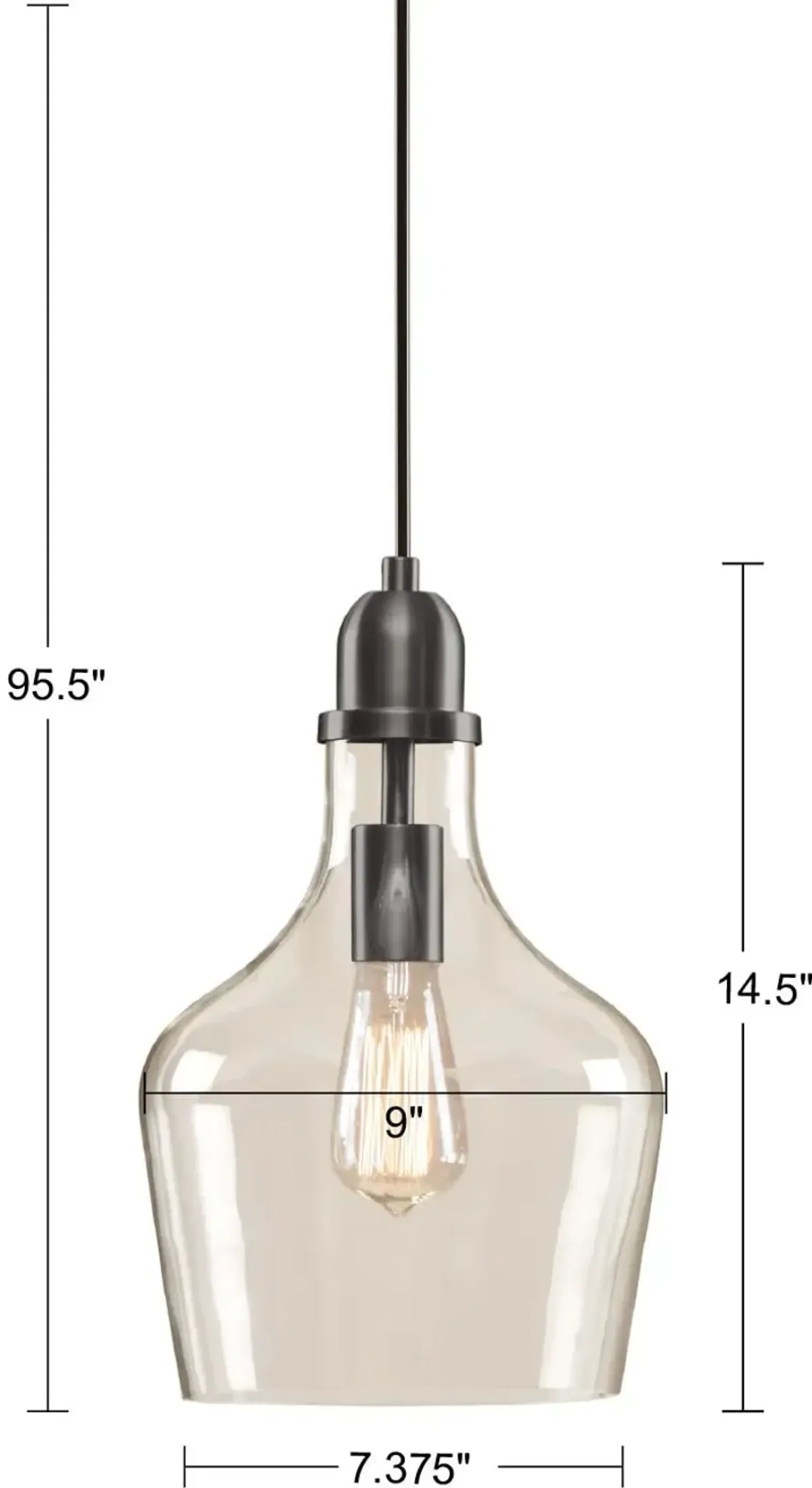 Kern Pendant Light - Black/Clear