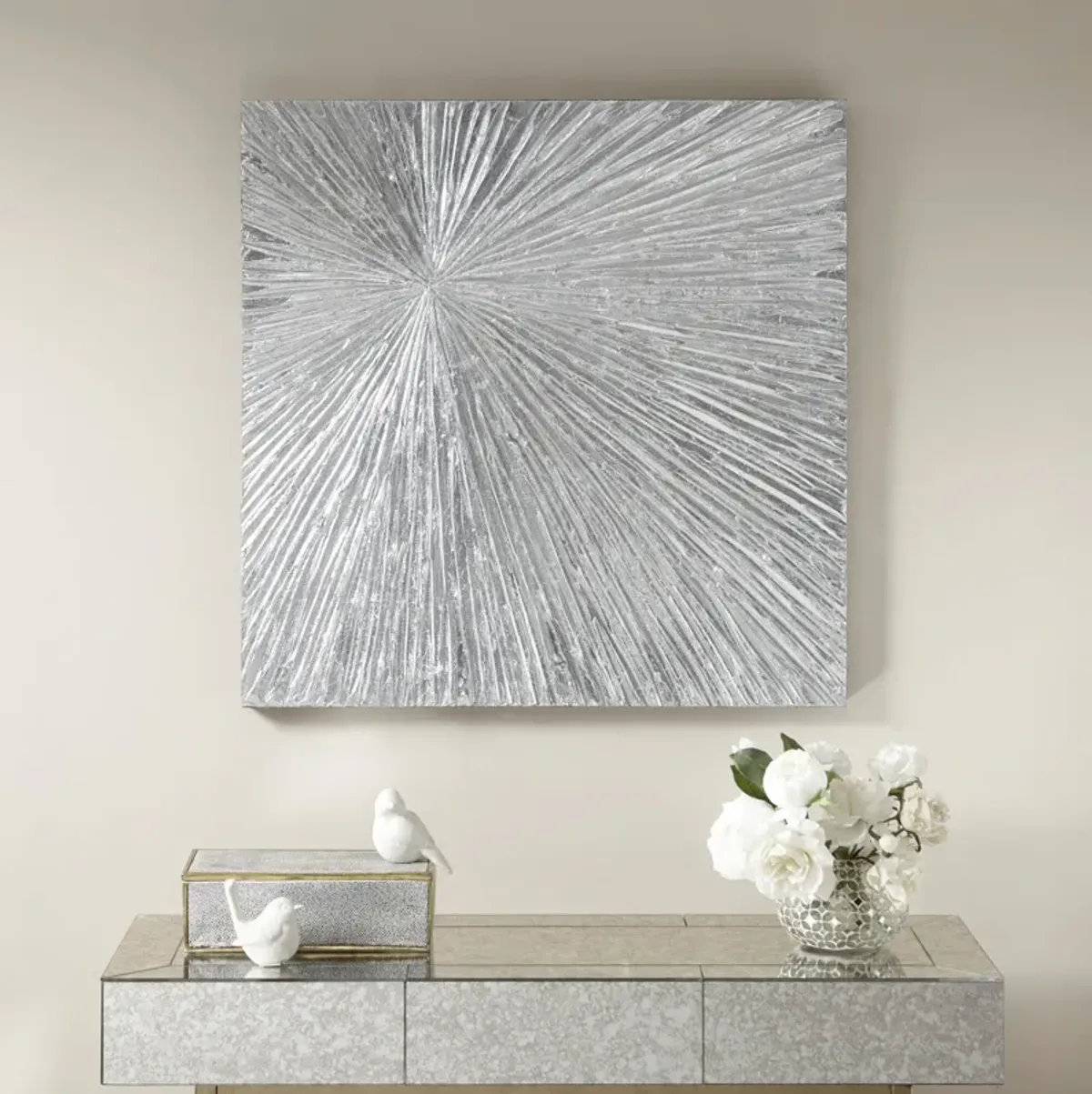 Resin 30'' x 30'' Wall Art Set - Silver