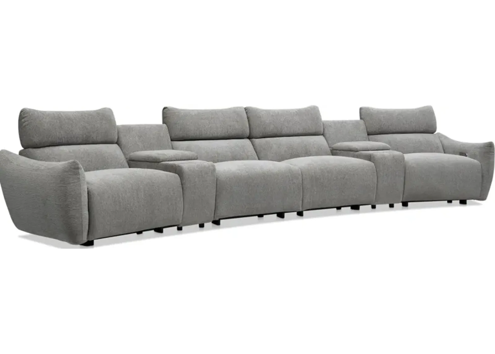 Genesis 6-Piece Dual-Power Reclining Sectional with 2 Consoles and Bluetooth® Speakers