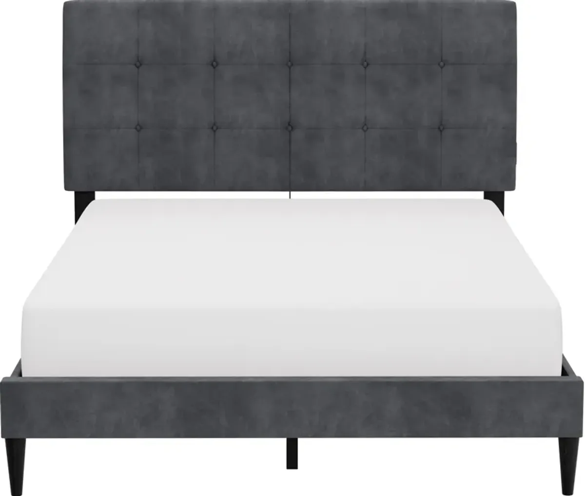 Freddie Queen Upholstered Platform Bed with USB Charging - Gray