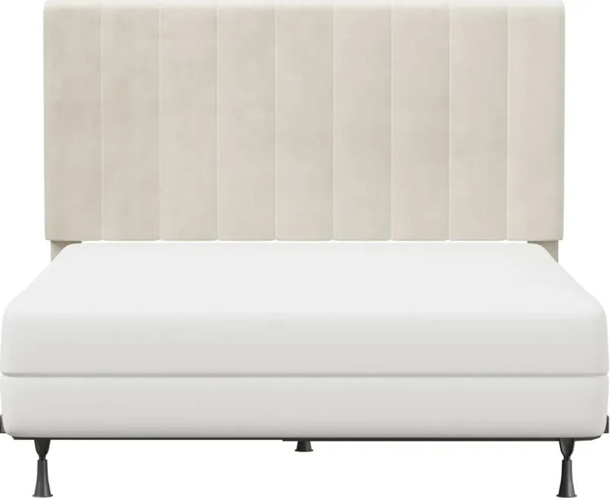 Oslo Full/Queen Upholstered Headboard and Bed Frame - Cream