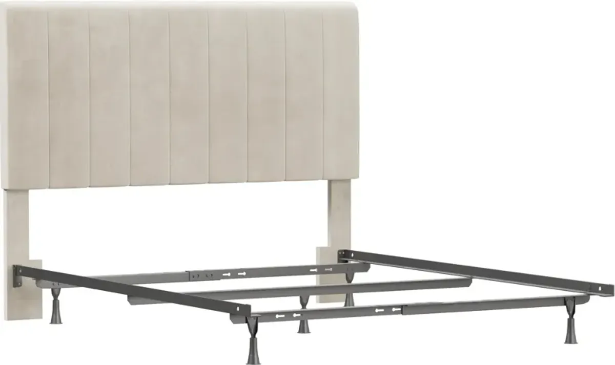 Oslo Full/Queen Upholstered Headboard and Bed Frame - Cream