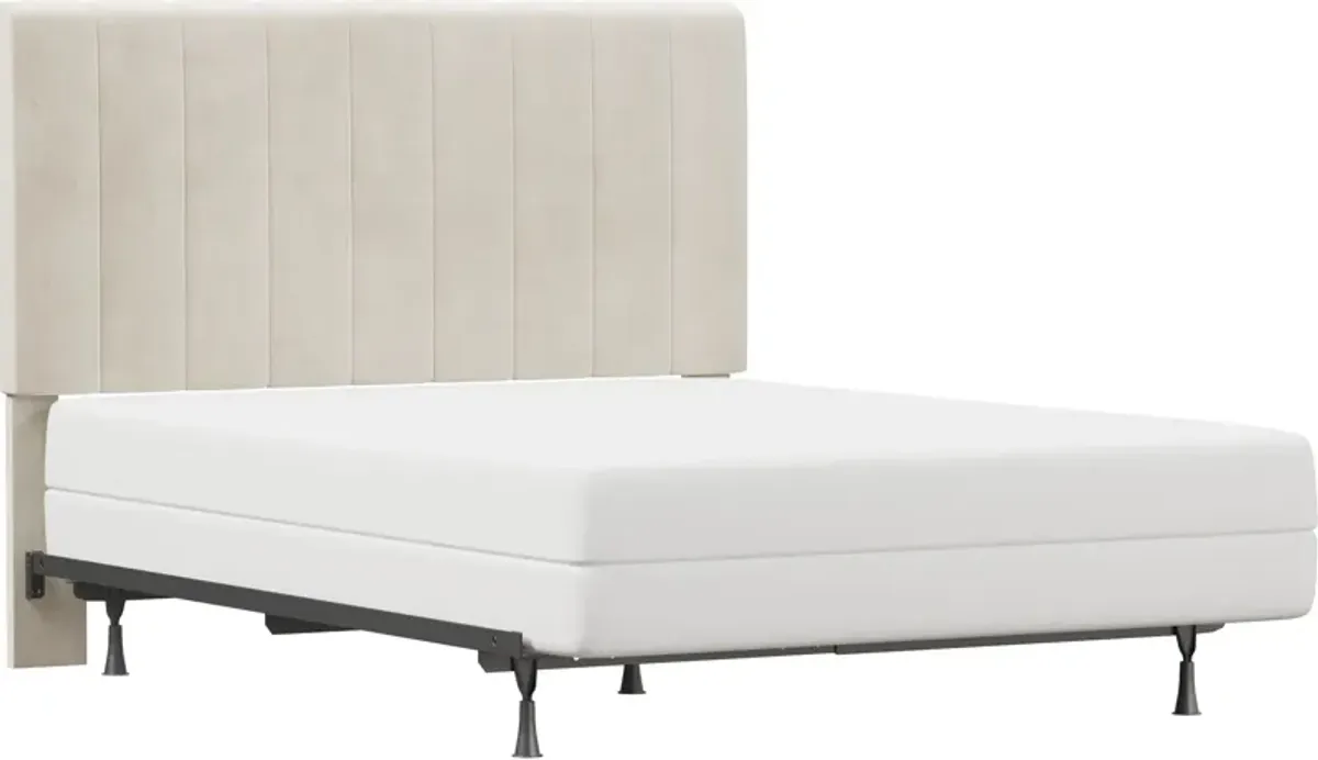 Oslo Full/Queen Upholstered Headboard and Bed Frame - Cream