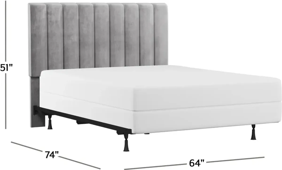 Oslo Full/Queen Upholstered Headboard and Bed Frame - Gray