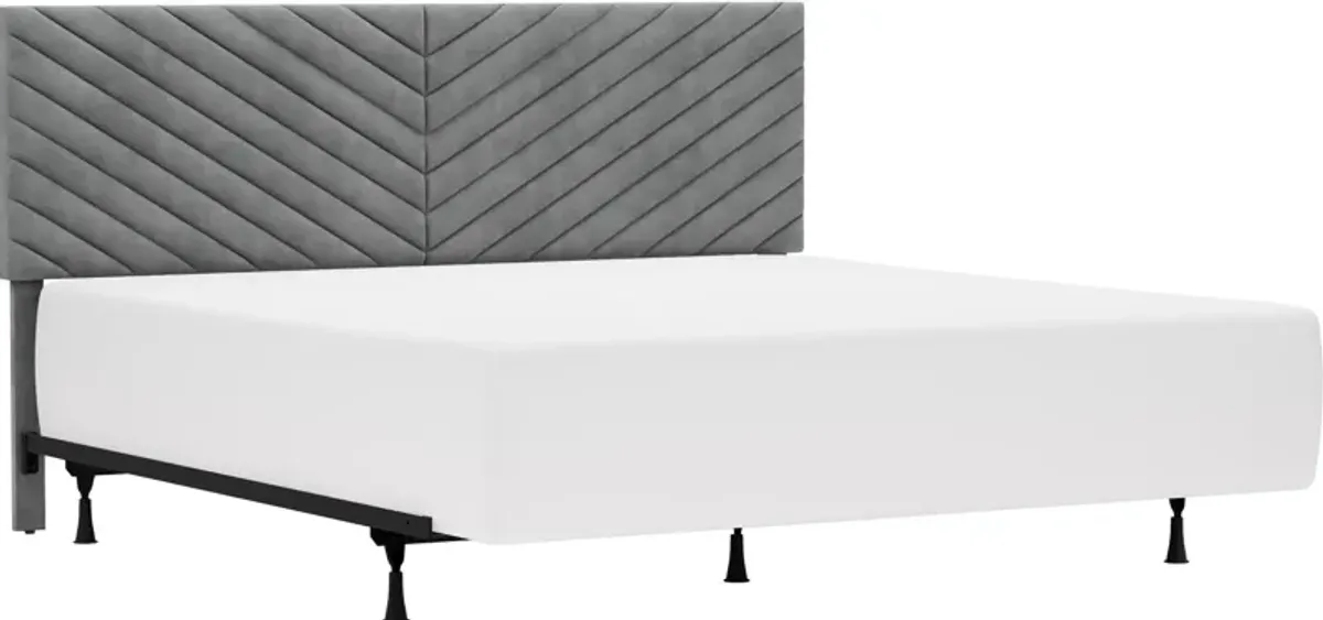 Ralph King Upholstered Bed - Gray