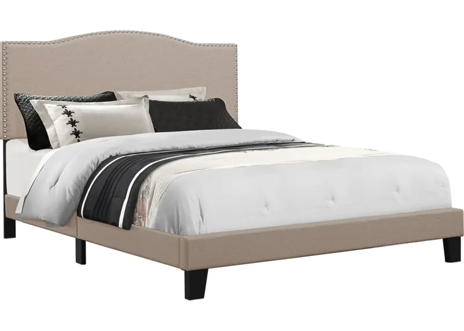 Windsong King Upholstered Bed - Light Gray