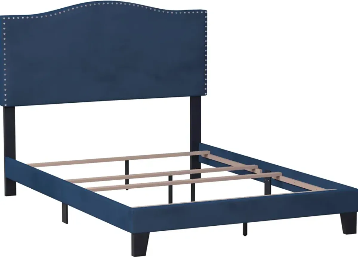 Windsong Queen Upholstered Bed - Blue