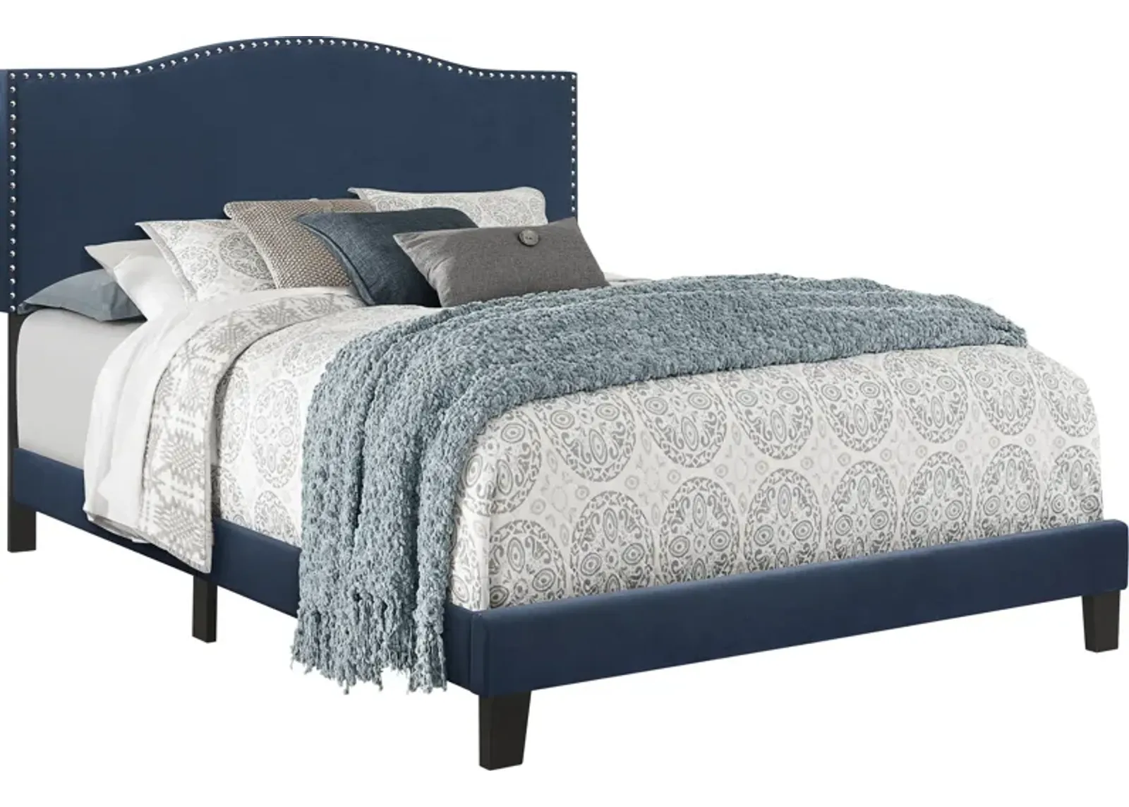 Windsong Queen Upholstered Bed - Blue