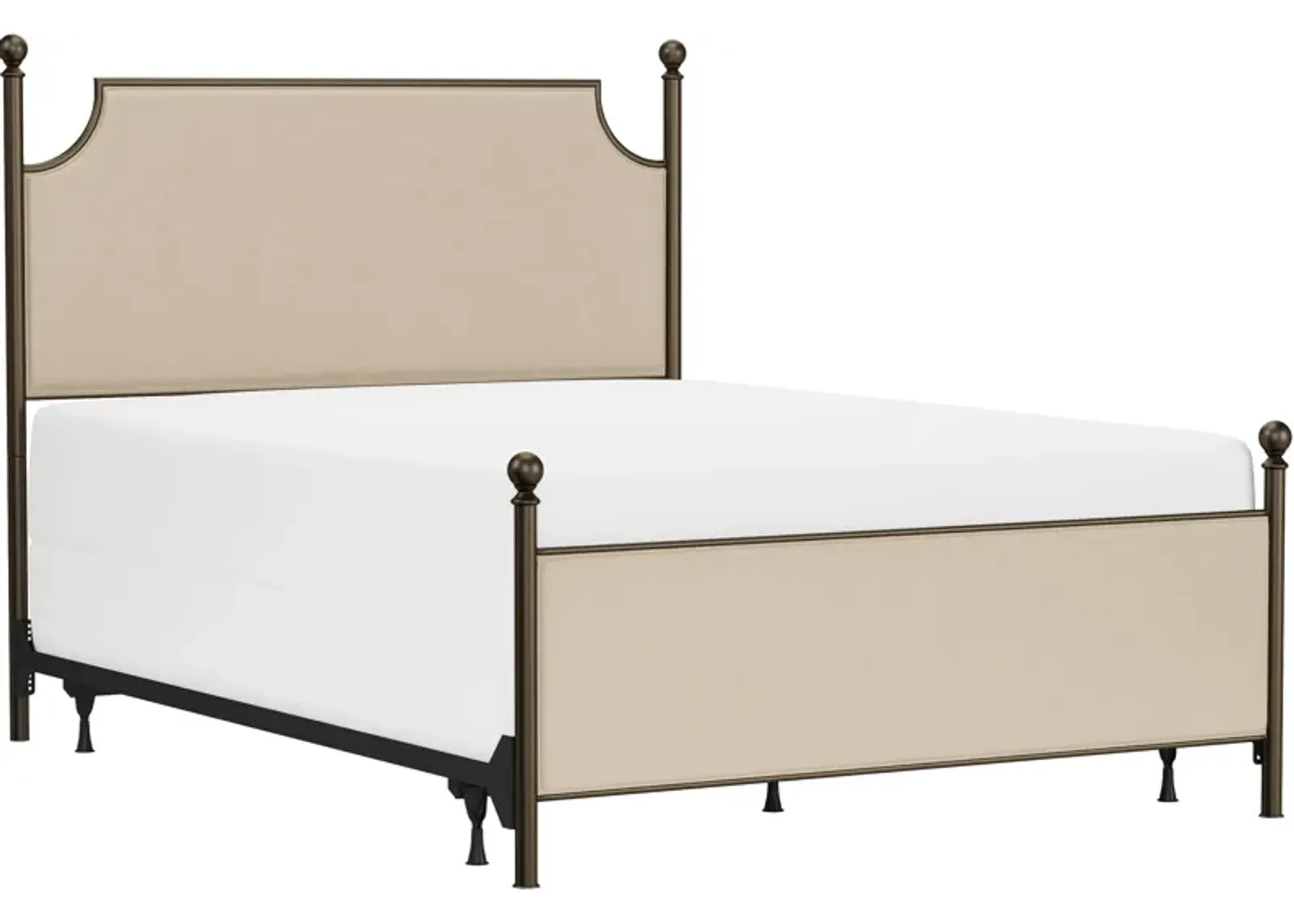 Elena King Upholstered Bed - Linen/Bronze