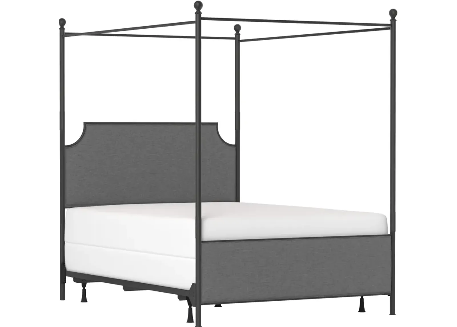 Elena Queen Canopy Upholstered Bed - Gray/Black