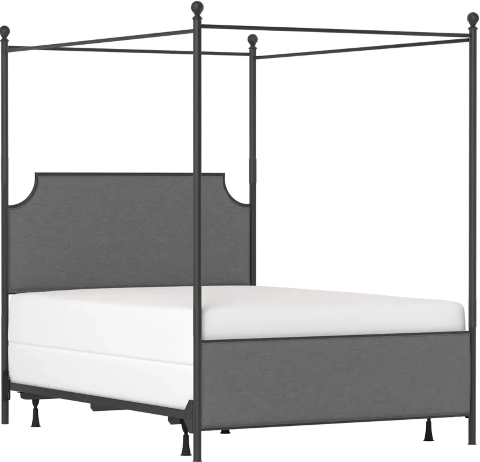 Elena Queen Canopy Upholstered Bed - Gray/Black