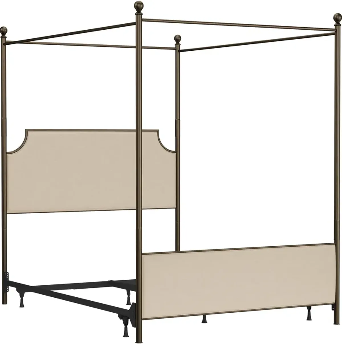 Elena Queen Canopy Upholstered Bed - Linen/Bronze