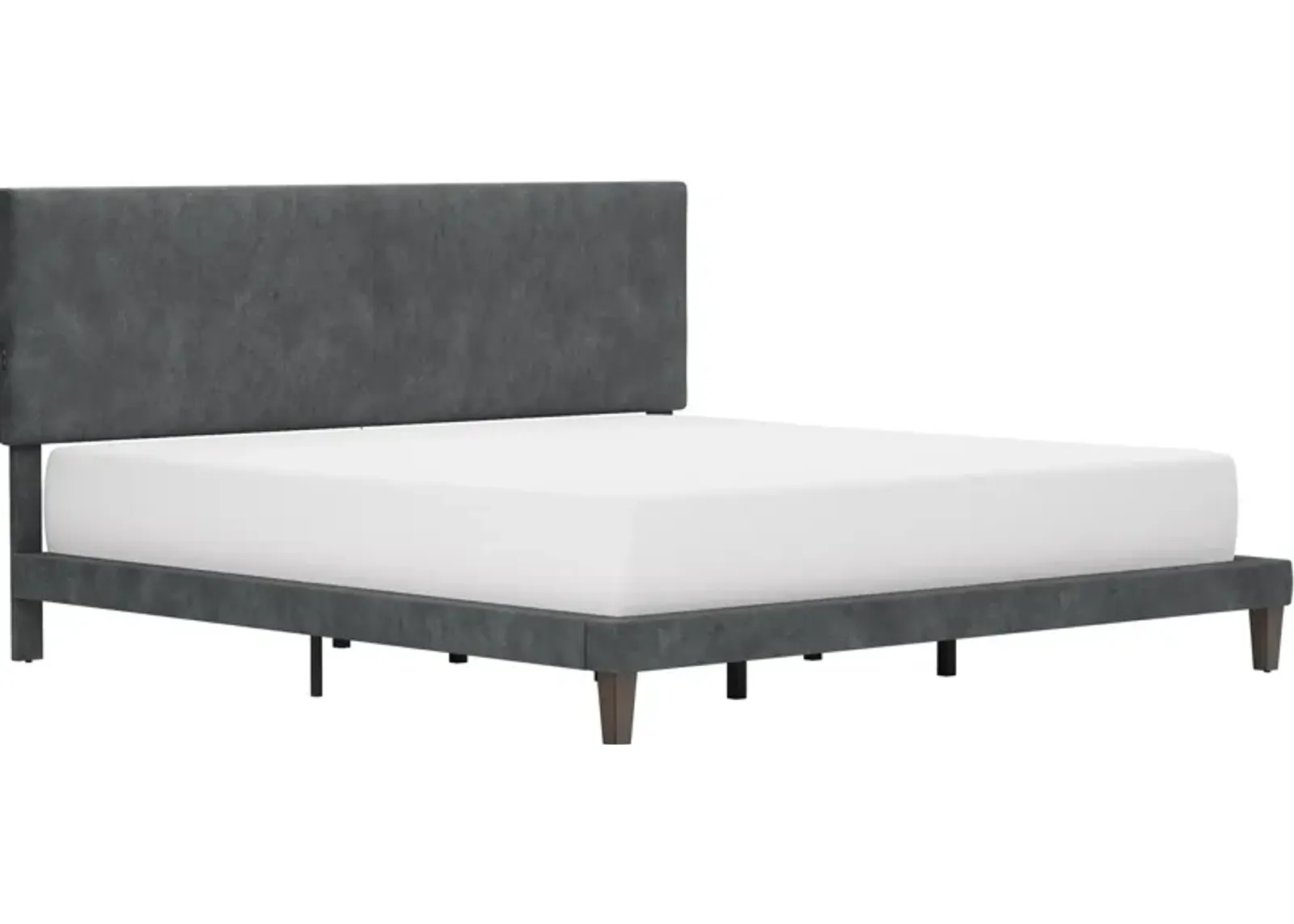 Journey King Upholstered Platform Bed with USB Charging