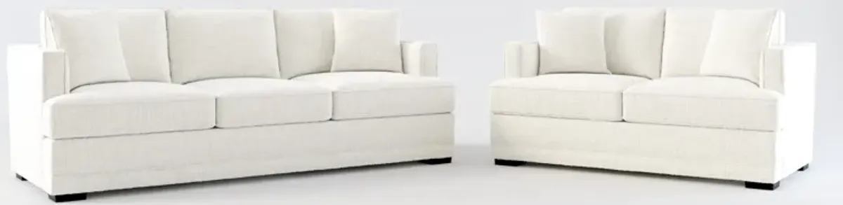 Pembroke Foam Comfort Sofa and Loveseat Set - Bantu Pearl