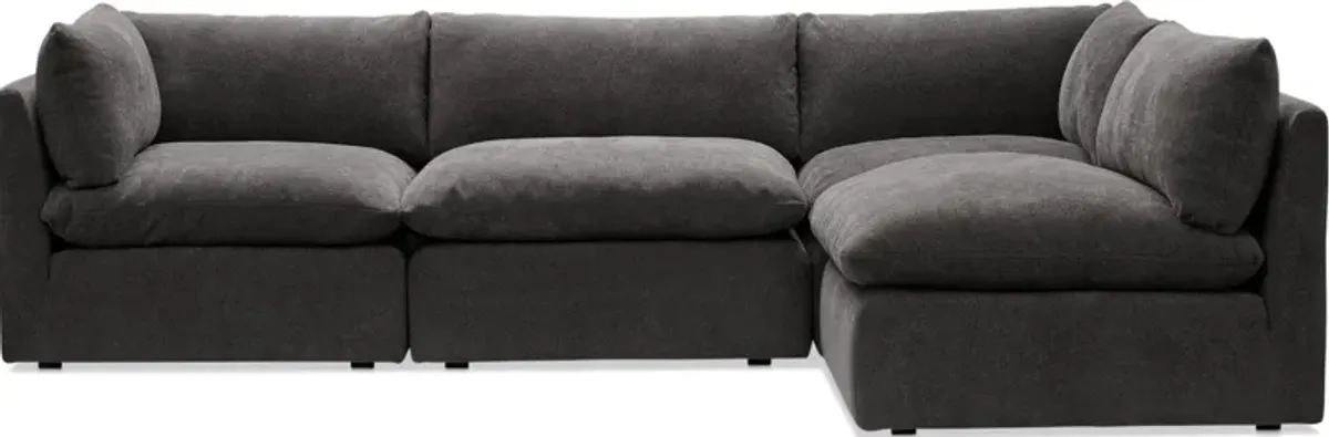 Lola 4-Piece Sectional - Charcoal