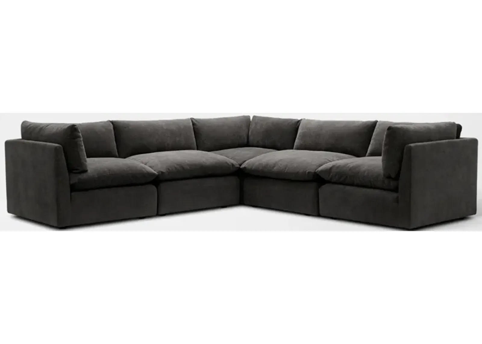 Lola 5-Piece Sectional - Charcoal