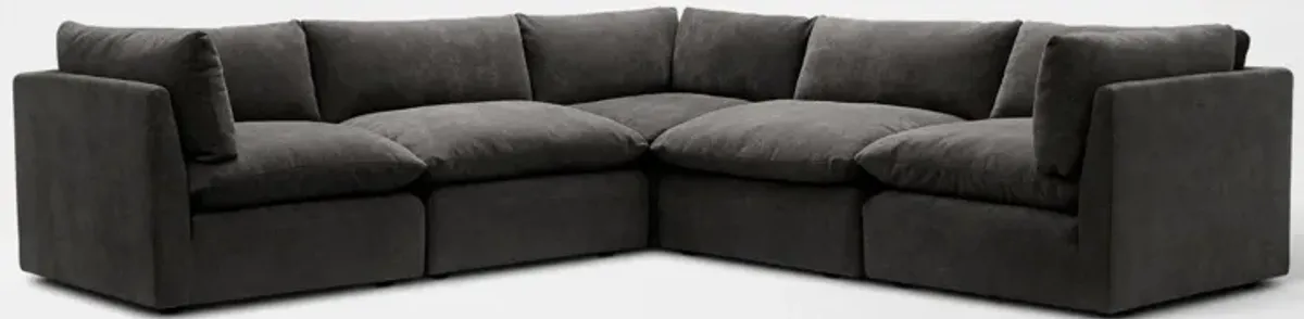 Lola 5-Piece Sectional - Charcoal